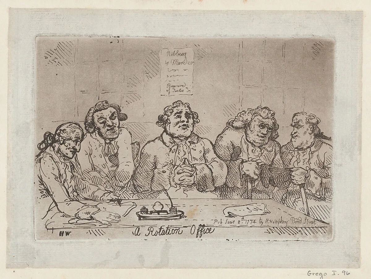 A Rotation Office — Hannah Humphrey|Thomas Rowlandson|Henry Wigstead