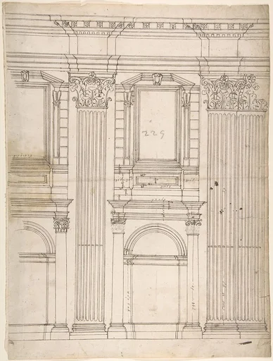 St. Peter's, apse, partial elevation (recto) blank (verso)
