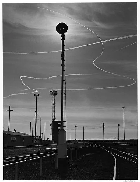 Rails and Jet Trails, Roseville, California — Ansel Easton Adams