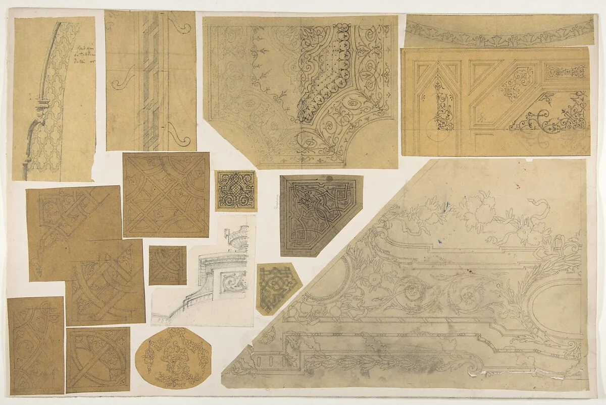 Sixteen designs of the decoration of walls and ceilings — Jules-Edmond-Charles Lachaise|Eugène-Pierre Gourdet