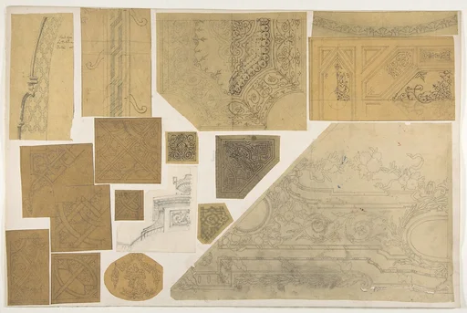 Sixteen designs of the decoration of walls and ceilings