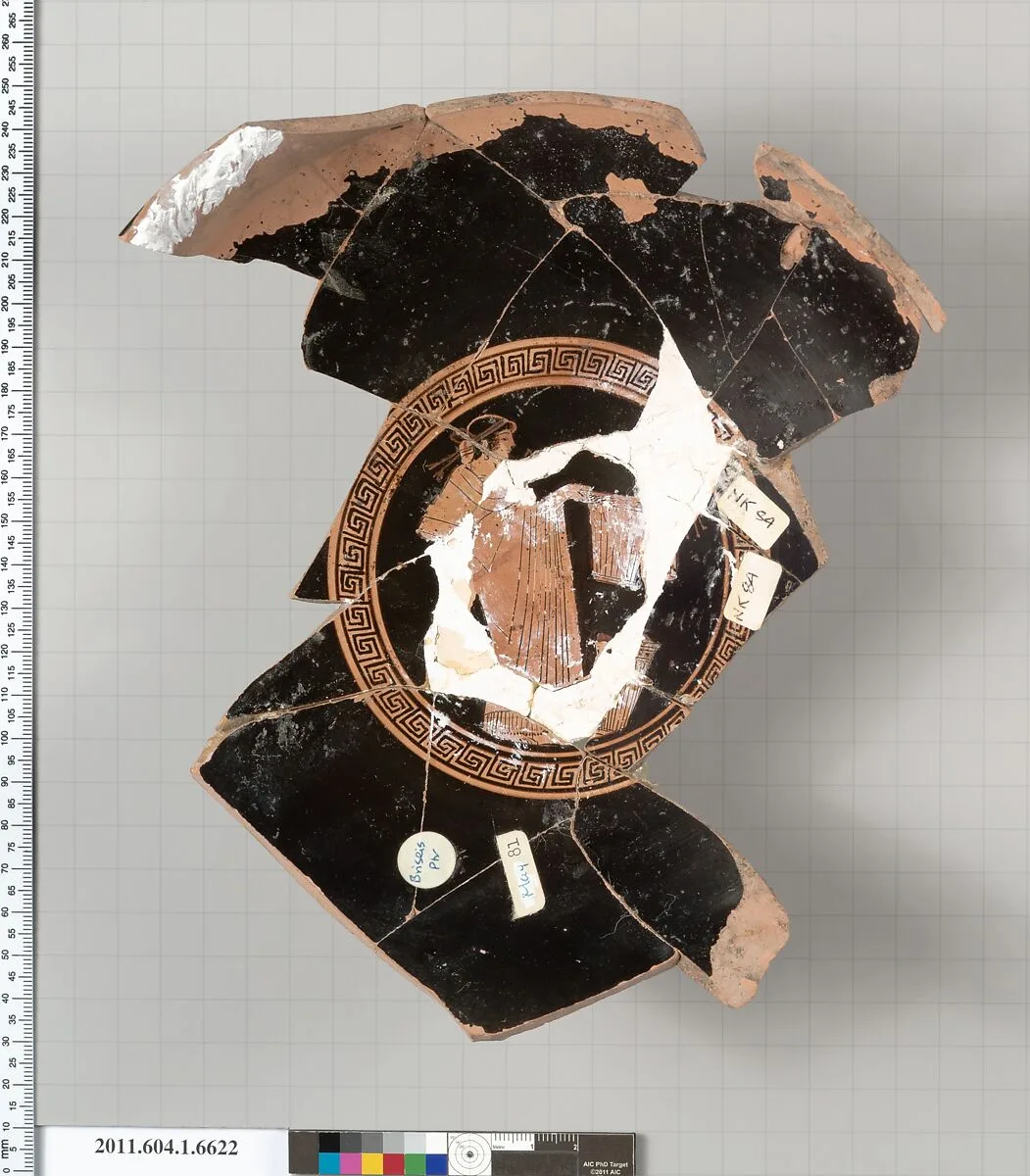 Terracotta fragment of a kylix (drinking cup) — Briseis Painter