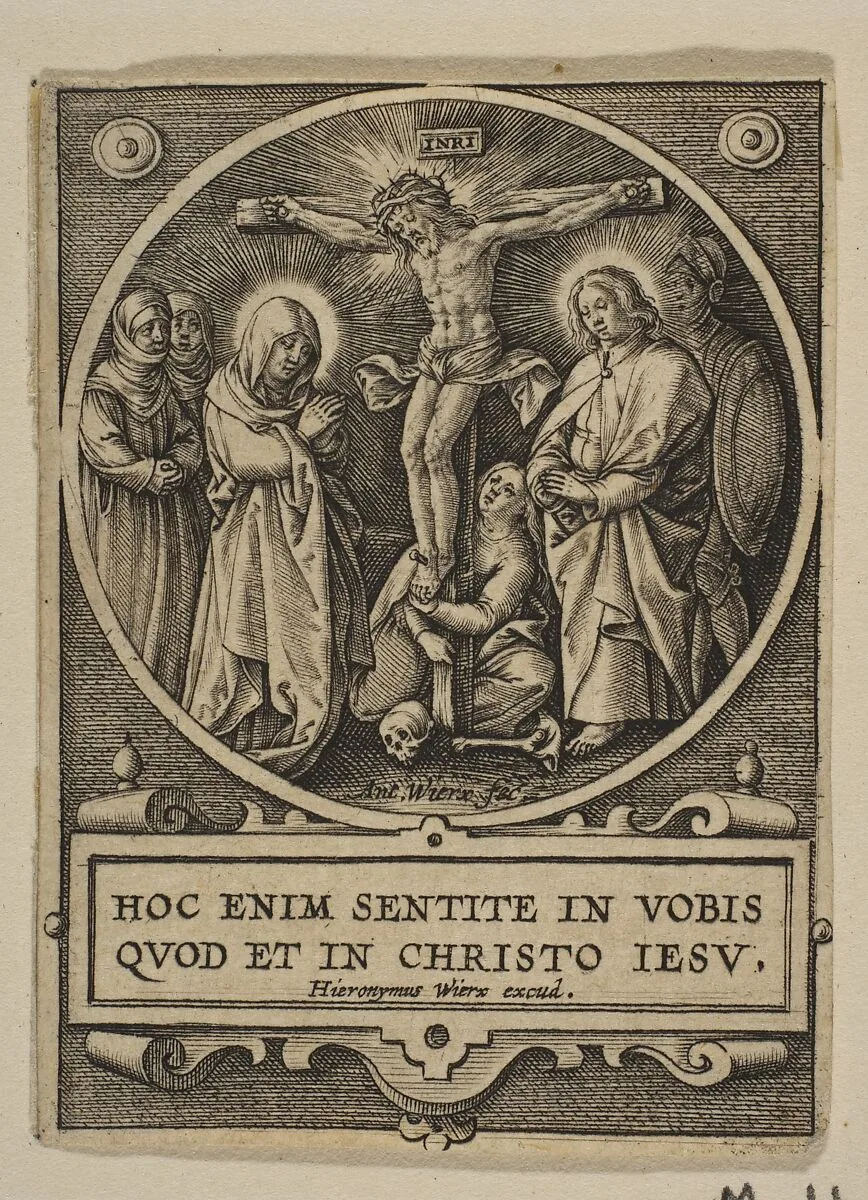 The Crucifixion (Round) (reverse copy) — Hieronymus (Jerome) Wierix|Albrecht Dürer