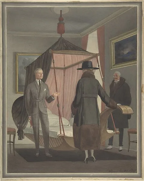 Two Man and a Woman in a Bedroom — Otto Friedr. Carl Lendecke