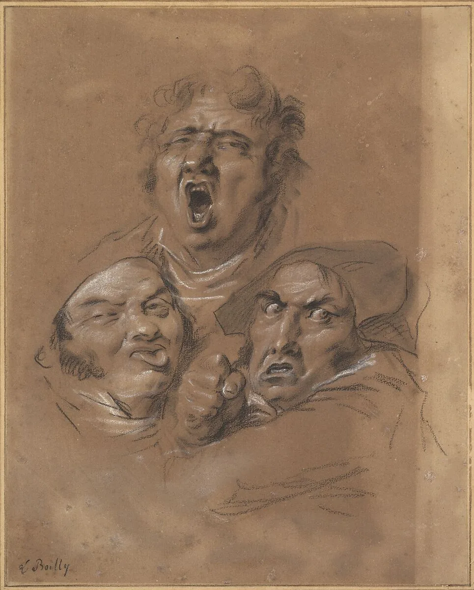 Study of Three Heads — Louis Léopold Boilly