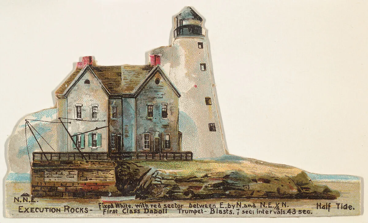 Execution Rocks, from the Lighthouses series (N119) issued by Duke Sons & Co. to promote Honest Long Cut Tobacco — The Giles Company|W. Duke, Sons & Co.