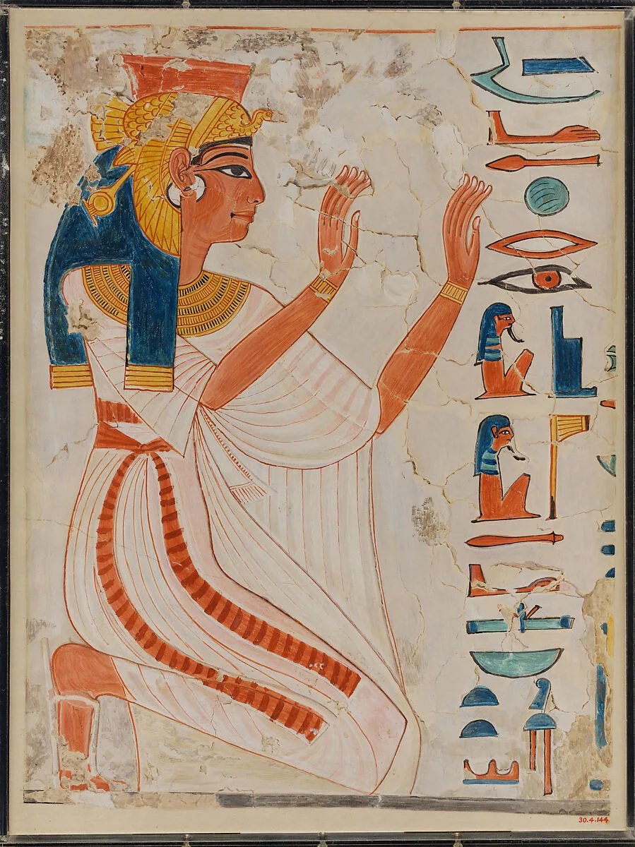 Queen Nefertari Kneeling in Adoration, Tomb of Nefertari — Nina de Garis Davies