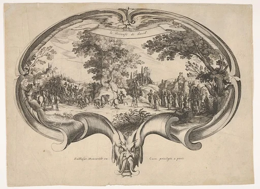 The Triumph of David, from a fan by Jacques Callot