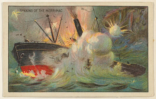 Sinking of the Merrimac, from the "Historical Events" series (T70), issued with Hoffman House Magnums Cigars, Flexo Giants Little Cigars, Buffo Little Cigars, and Just Suits Cut Plug — Unknown