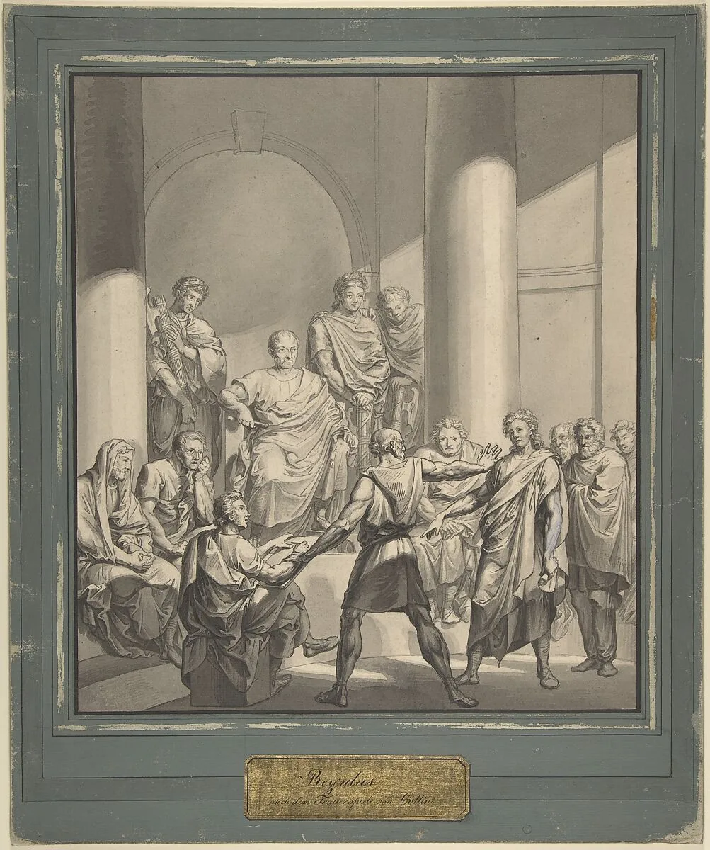 Assembly of Roman Figures, from Regulus, a play by Collin — Franz von Hauslab the Younger