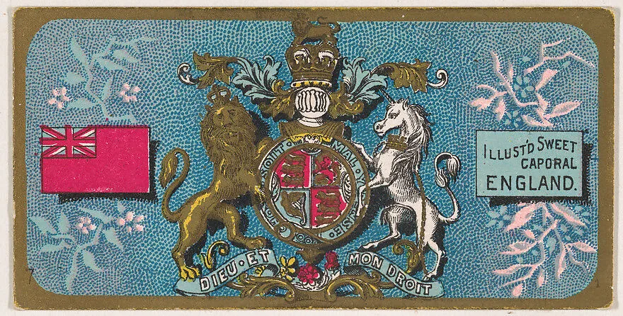 Coat of Arms, England, from the Military Series (N224) issued by Kinney Tobacco Company to promote Sweet Caporal Cigarettes — Kinney Brothers Tobacco Company