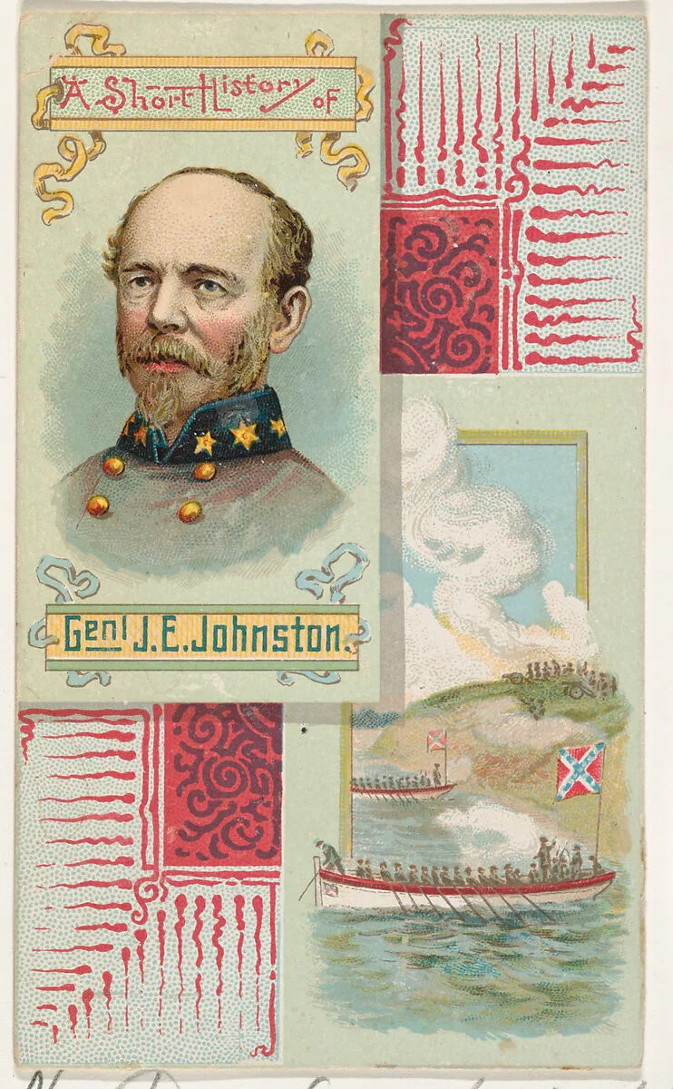 A Short History of General J. E. Johnston, from the Histories of Generals series (N114) issued by W. Duke, Sons & Co. to promote Honest Long Cut Smoking and Chewing Tobacco — Knapp & Company|W. Duke, Sons & Co.