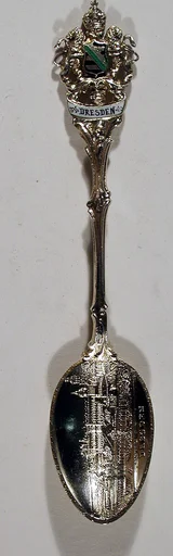 Souvenir spoon with view of the Zwinger in Dresden