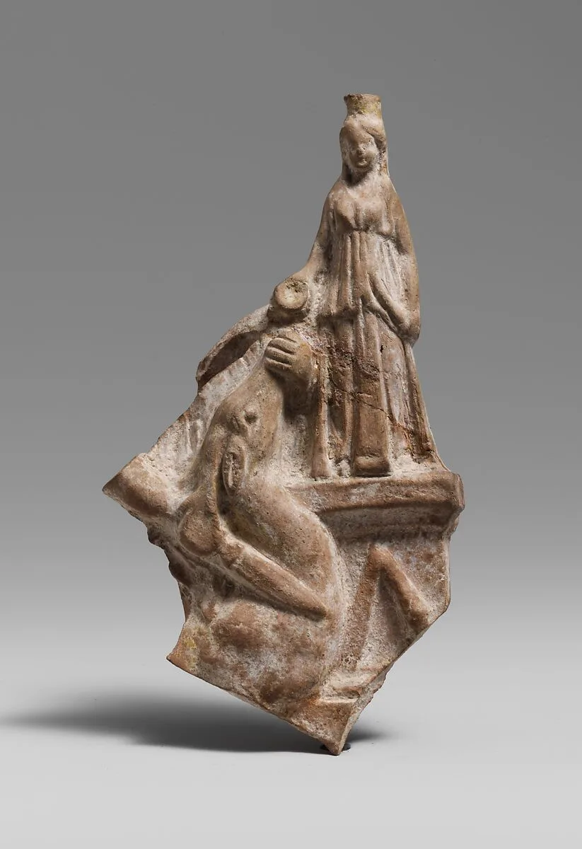 Terracotta statuette fragment of a deer sacrificed at an altar to Artemis — Unknown