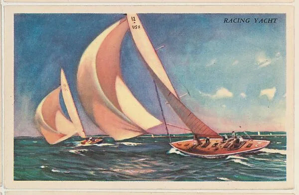 Racing Yacht, bakery card from the Speed Pictures series (D39-8), issued by Bell Bakeries, Inc. — Bell Bakeries, Inc.