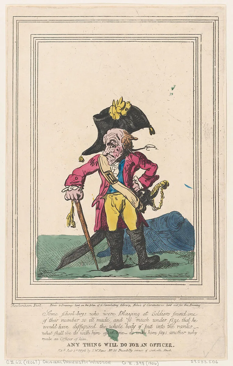 Anything Will Do For an Officer — Thomas Rowlandson|S. W. Fores