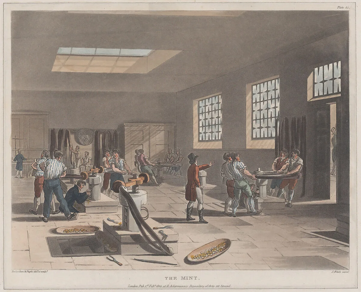 The Mint — Thomas Rowlandson|Rudolph Ackermann, London|Auguste Charles Pugin|John Bluck
