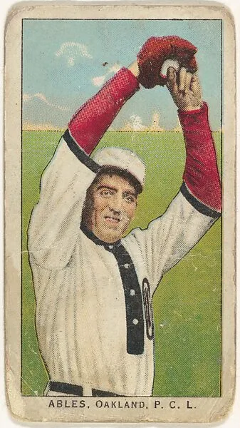 Ables, Oakland, Pacific Coast League, from the "Obak Baseball Players" set (T212), issued by the American Tobacco Company to promote Obak Mouthpiece Cigarettes — American Tobacco Company