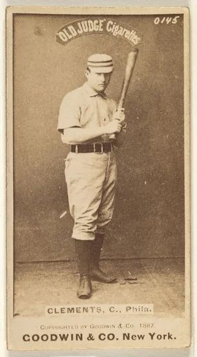 John J. "Jack" Clements, Catcher, Philadelphia, from the Old Judge series (N172) for Old Judge Cigarettes