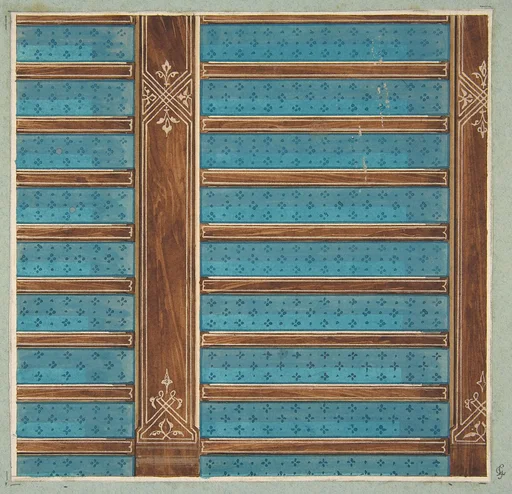 Design for the decoration of a beamed ceiling