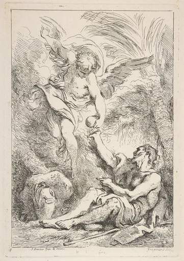 An Angel Bringing Food to a Hermit