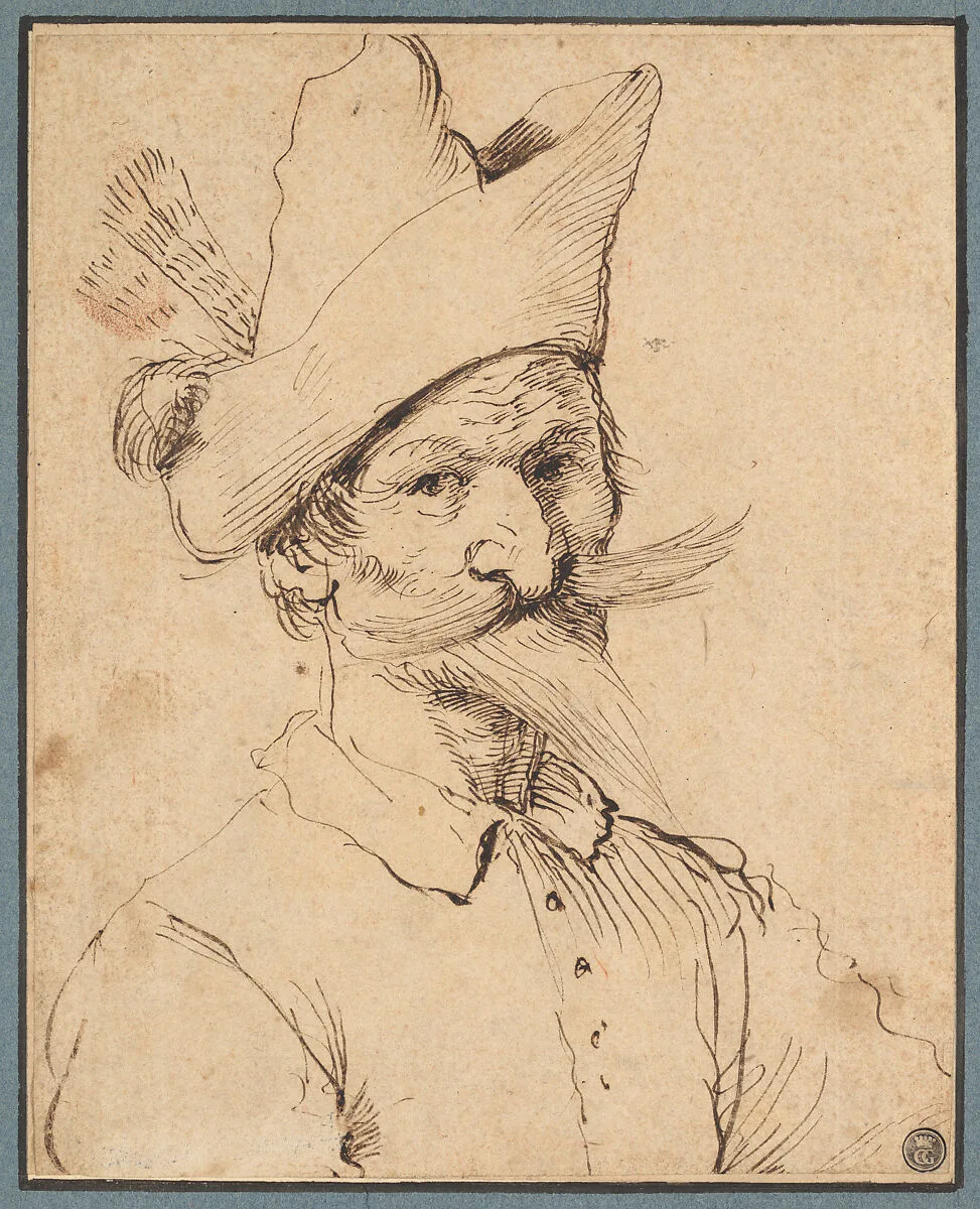 Male Caricature — Follower of Guercino