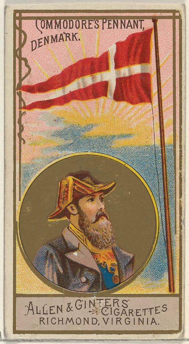 Commodore's Pennant, Denmark, from the Naval Flags series (N17) for Allen & Ginter Cigarettes Brands — Allen & Ginter
