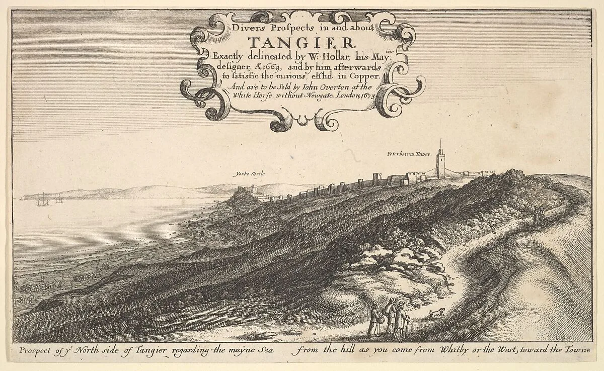 Prospect of ye North side of Tangier regarding the mayne Sea from the hill as you come from Whitby or the West, toward the Towne — Wenceslaus Hollar