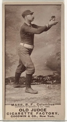 Charles W. "Lefty" Marr, Right Field, Cleveland, from the Old Judge series (N172) for Old Judge Cigarettes