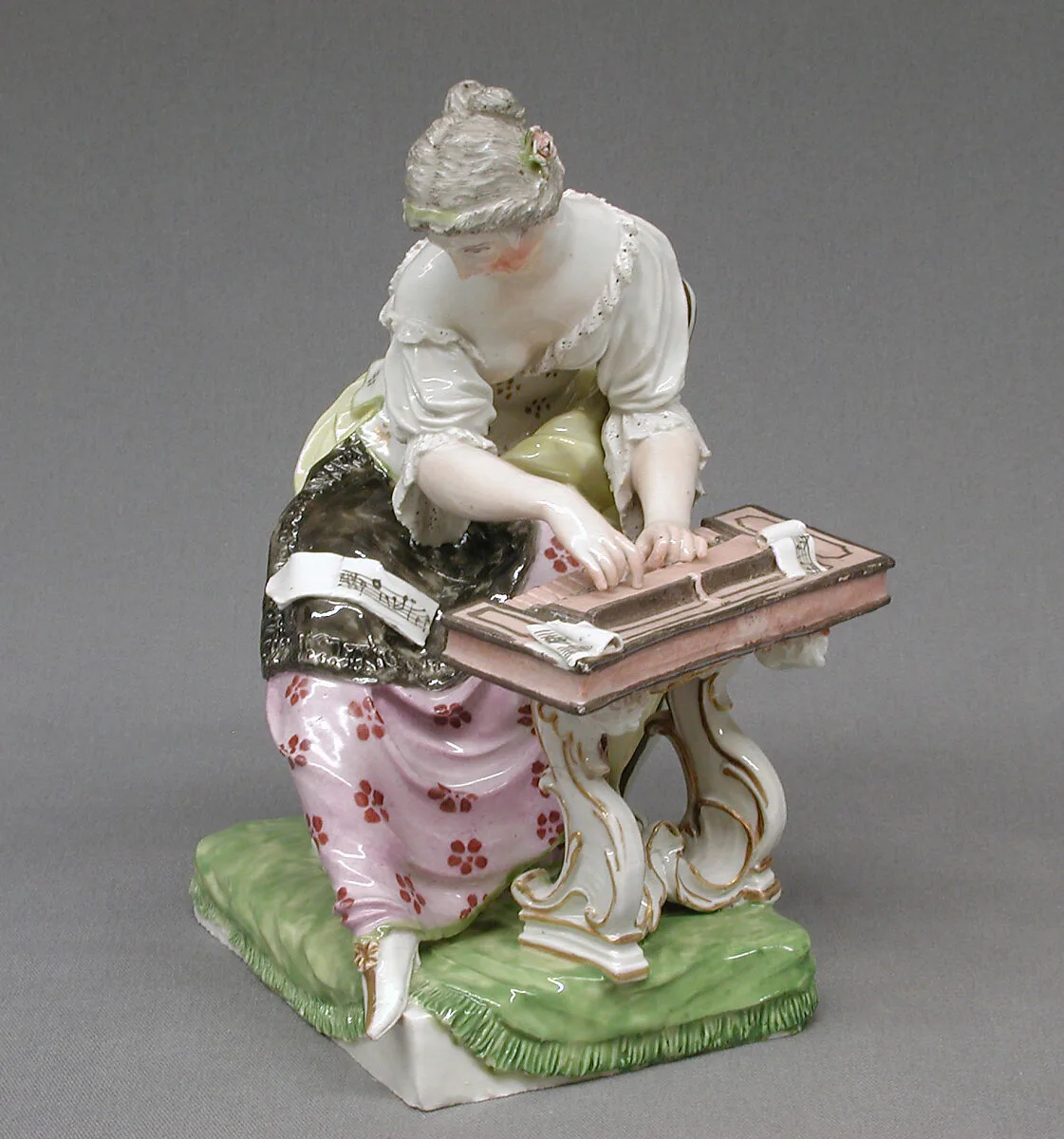 Lady seated at spinet — Ludwigsburg Porcelain Manufactory|Johann Christian Wilhelm Beyer