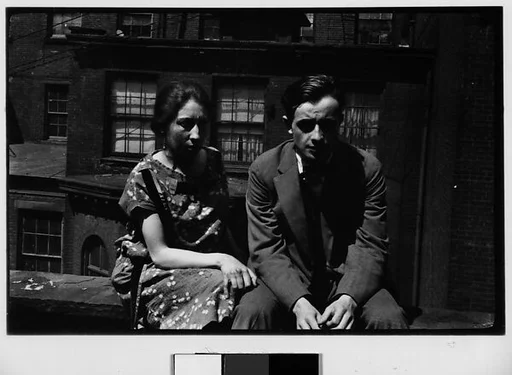 [Hanns and Lily Skolle Seated on Rooftop of 13 East 14th Street Apartment Building, New York City]