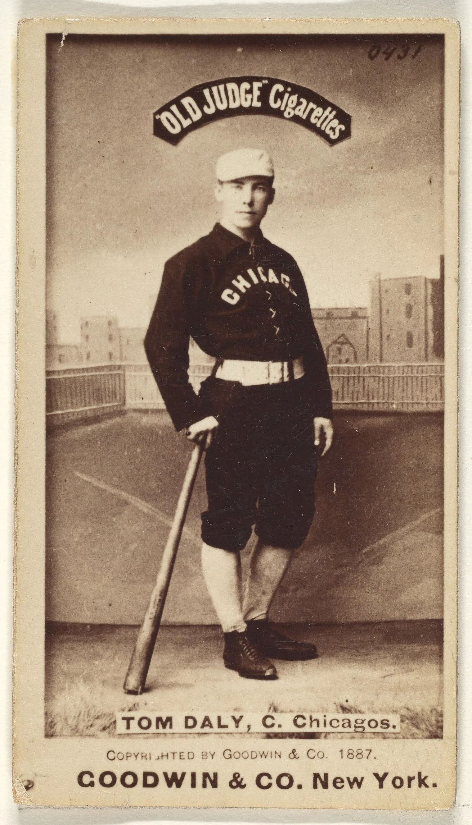 Tom Daly, Catcher, Chicago, from the Old Judge series (N172) for Old Judge Cigarettes — Goodwin & Company