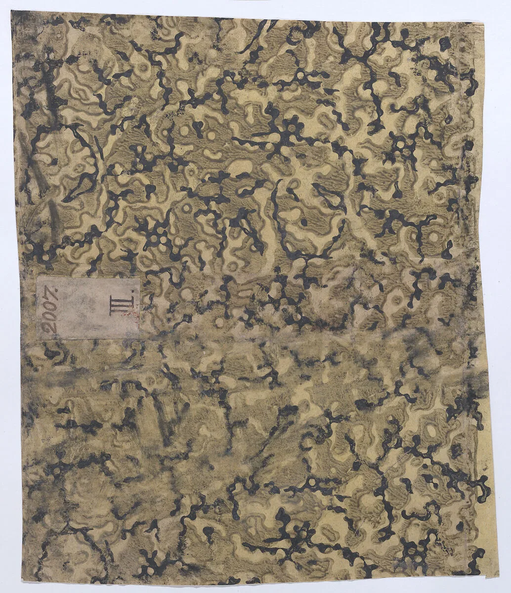 Book cover with marbled pattern — Anonymous