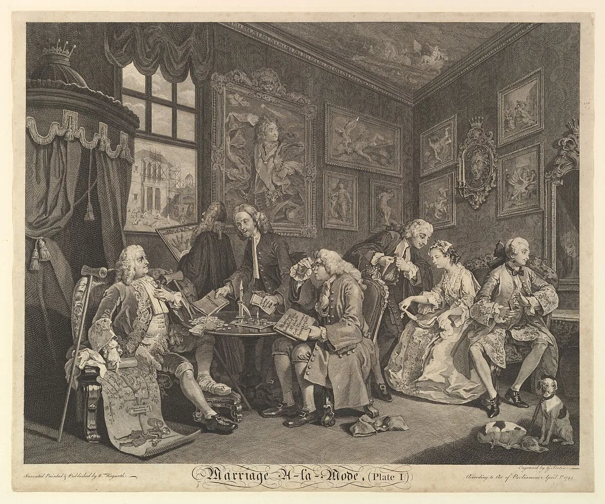 Marriage A-la-Mode, Plate I — Gérard Jean-Baptiste Scotin|William Hogarth