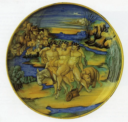 Dish (coppa): The satyr Silenus on an Ass