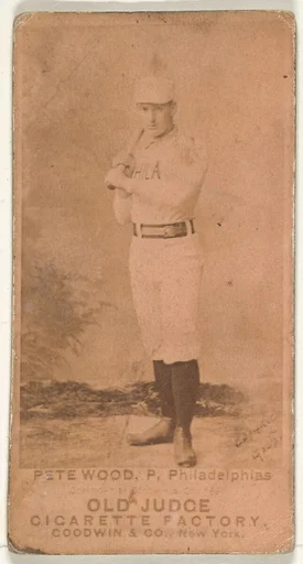 Peter Burke "Pete" Wood, Pitcher, Philadelphia, from the Old Judge series (N172) for Old Judge Cigarettes