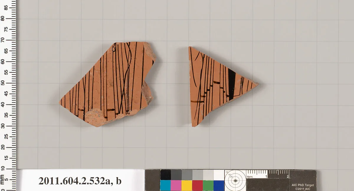 Terracotta fragments of a column-krater (bowl for mixing wine and water) — Unknown