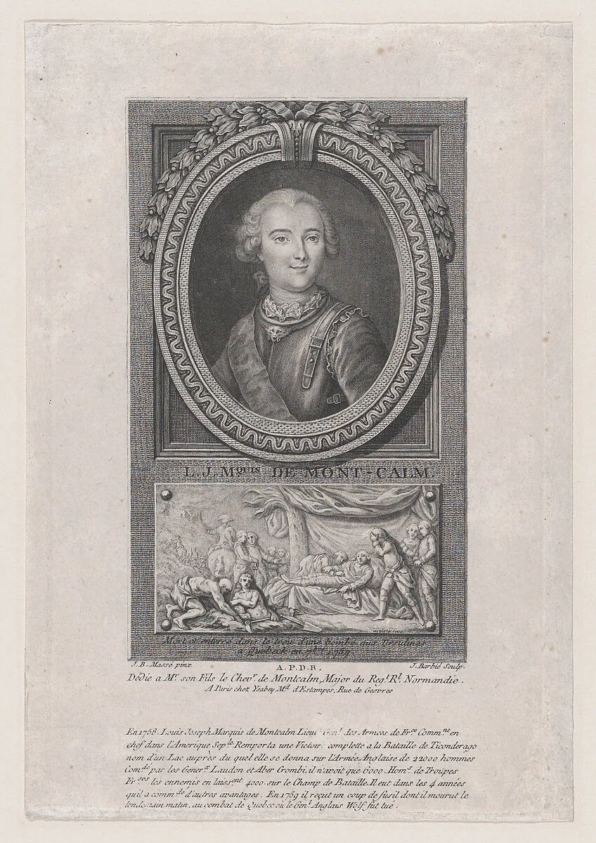Portrait of L. J. Marquis de Mont-Calm — Jacques Barbié|Jean-Baptiste Massé