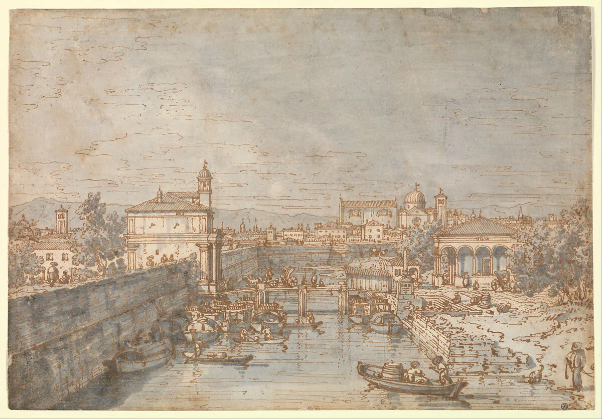 Padua: The River Bacchiglione and the Porta Portello — Canaletto (Giovanni Antonio Canal)