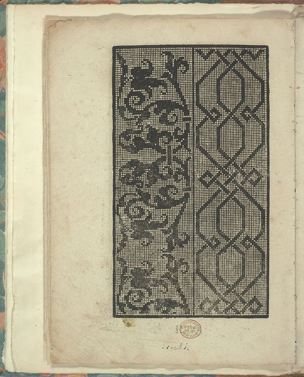 Opera Nova Universali intitulata Corona di racammi, page 9 (verso) — Giovanni Andrea Vavassore