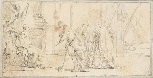 Illustration for a Book: Queen of Port City Receiving Envoys