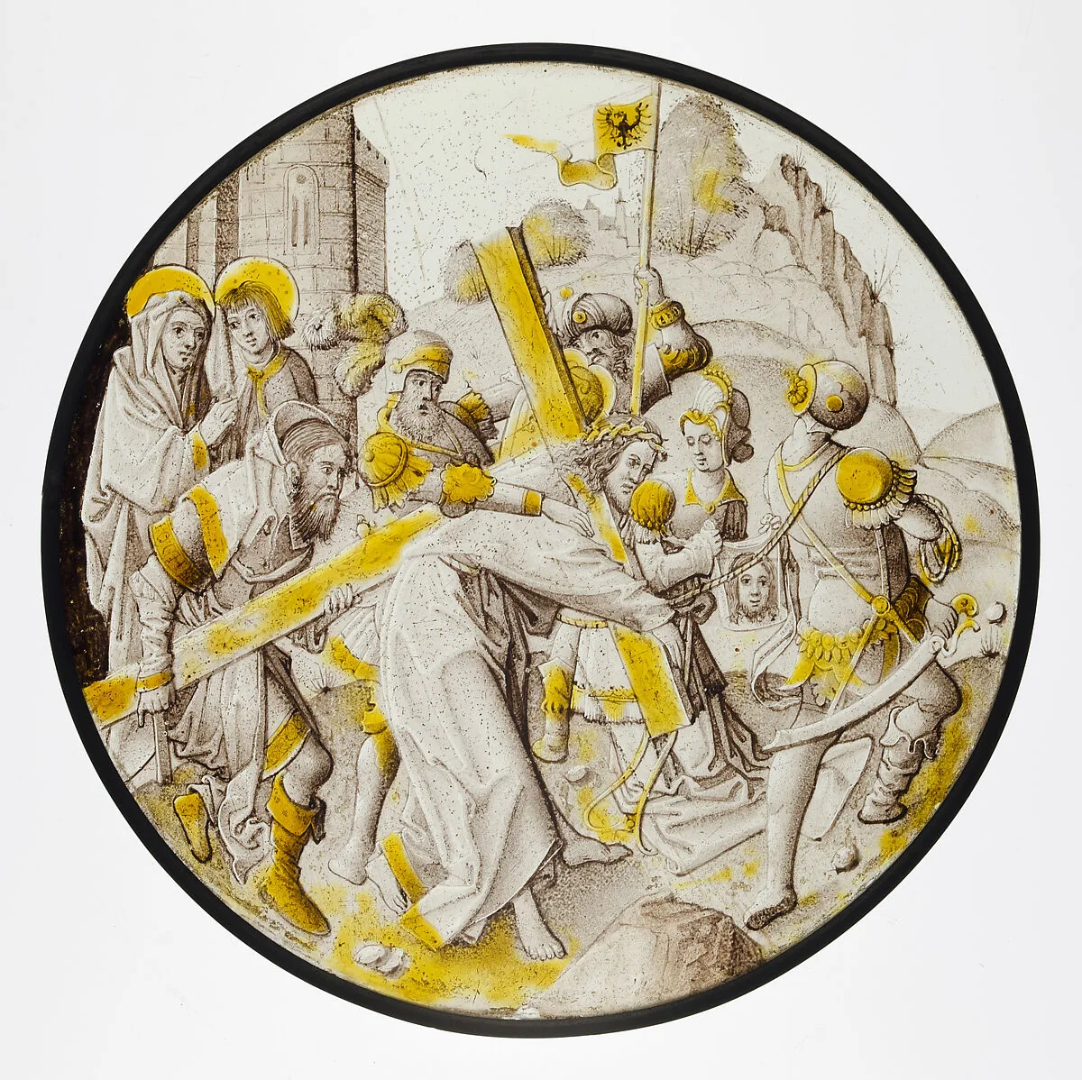 Roundel with Christ Carrying the Cross with Saint Veronica — Unknown