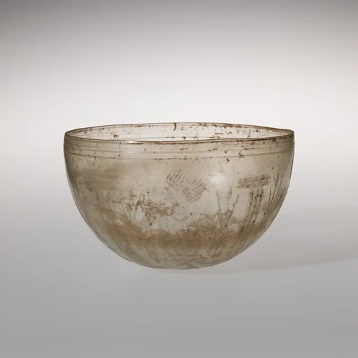 Glass bowl with cut decoration