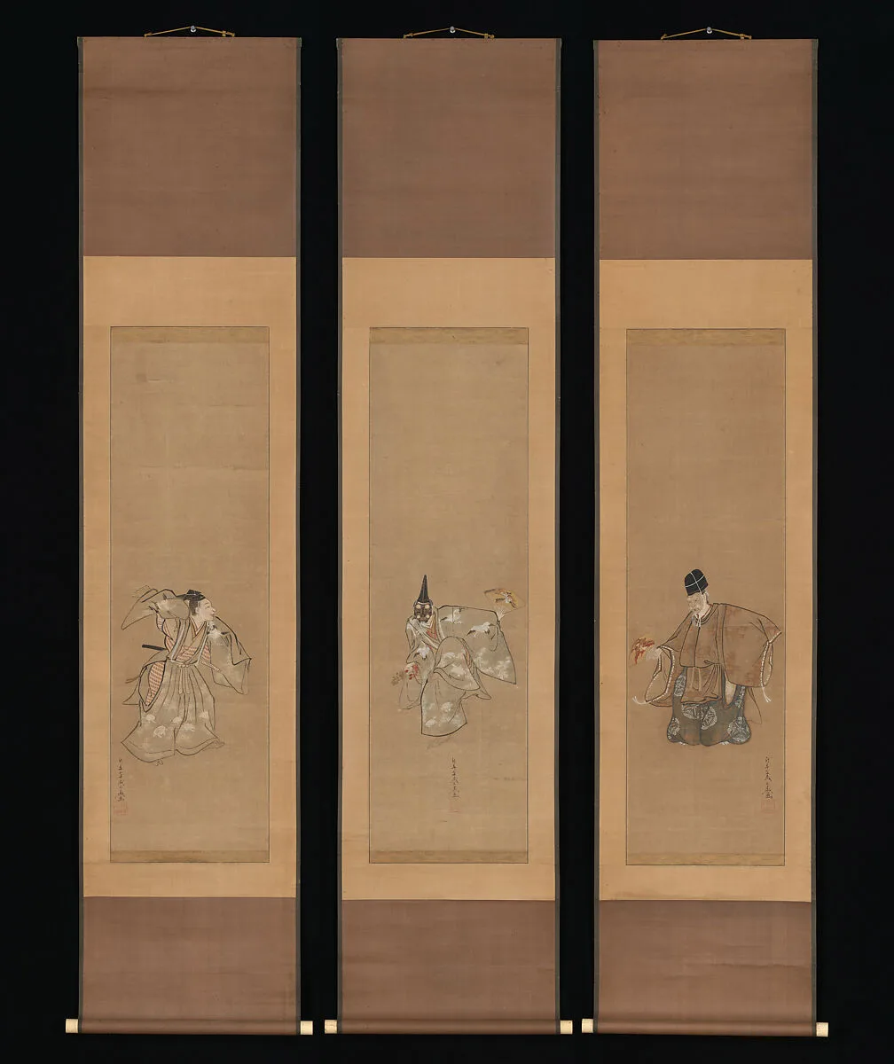 鳥山石燕筆 「翁」図|The Auspicious Noh Dance "Okina" — Toriyama Sekien