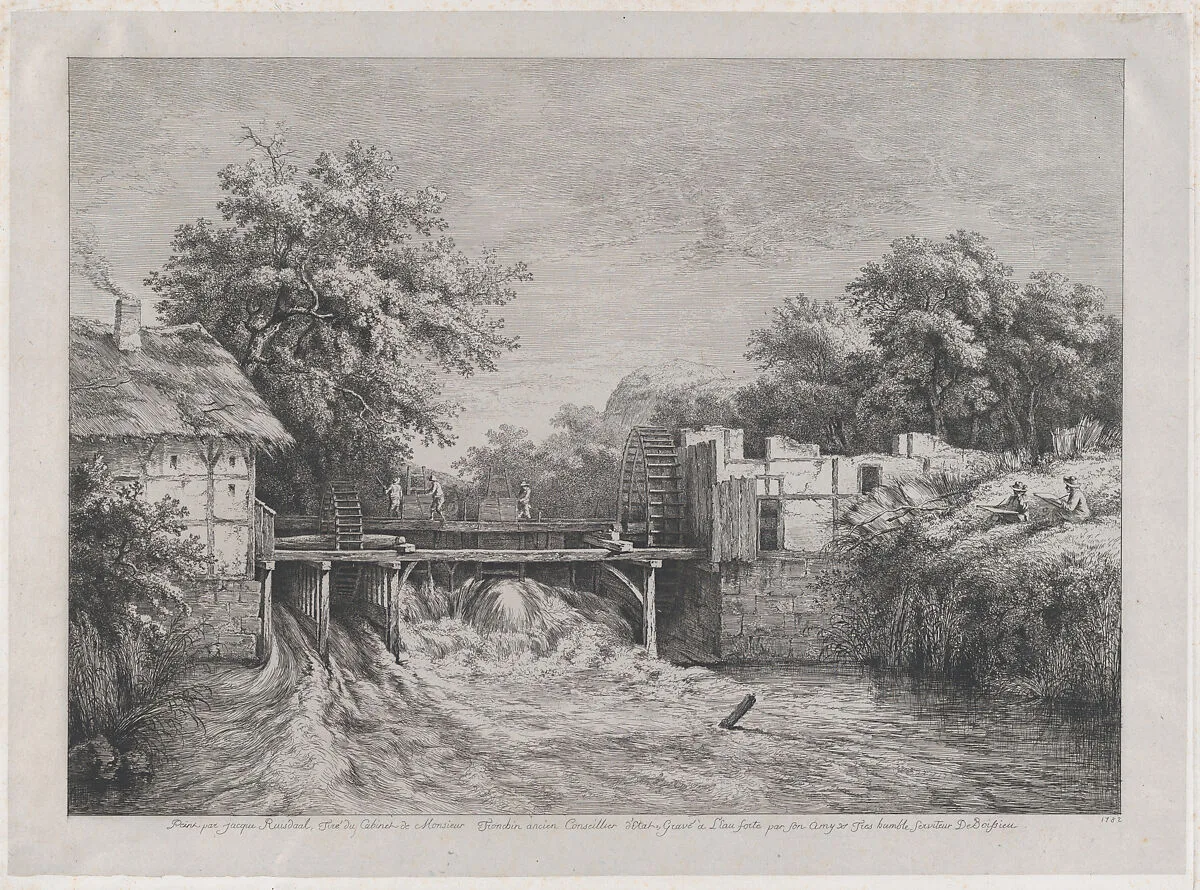 The Watermill, after a painting by Ruisdaël — Jean Jacques de Boissieu|Jacob van Ruisdael