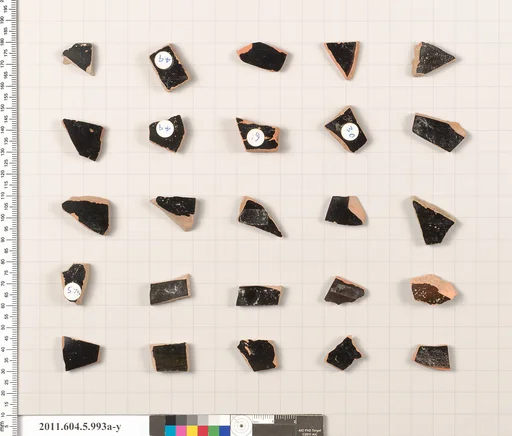 Terracotta fragments of kylikes (drinking cups)