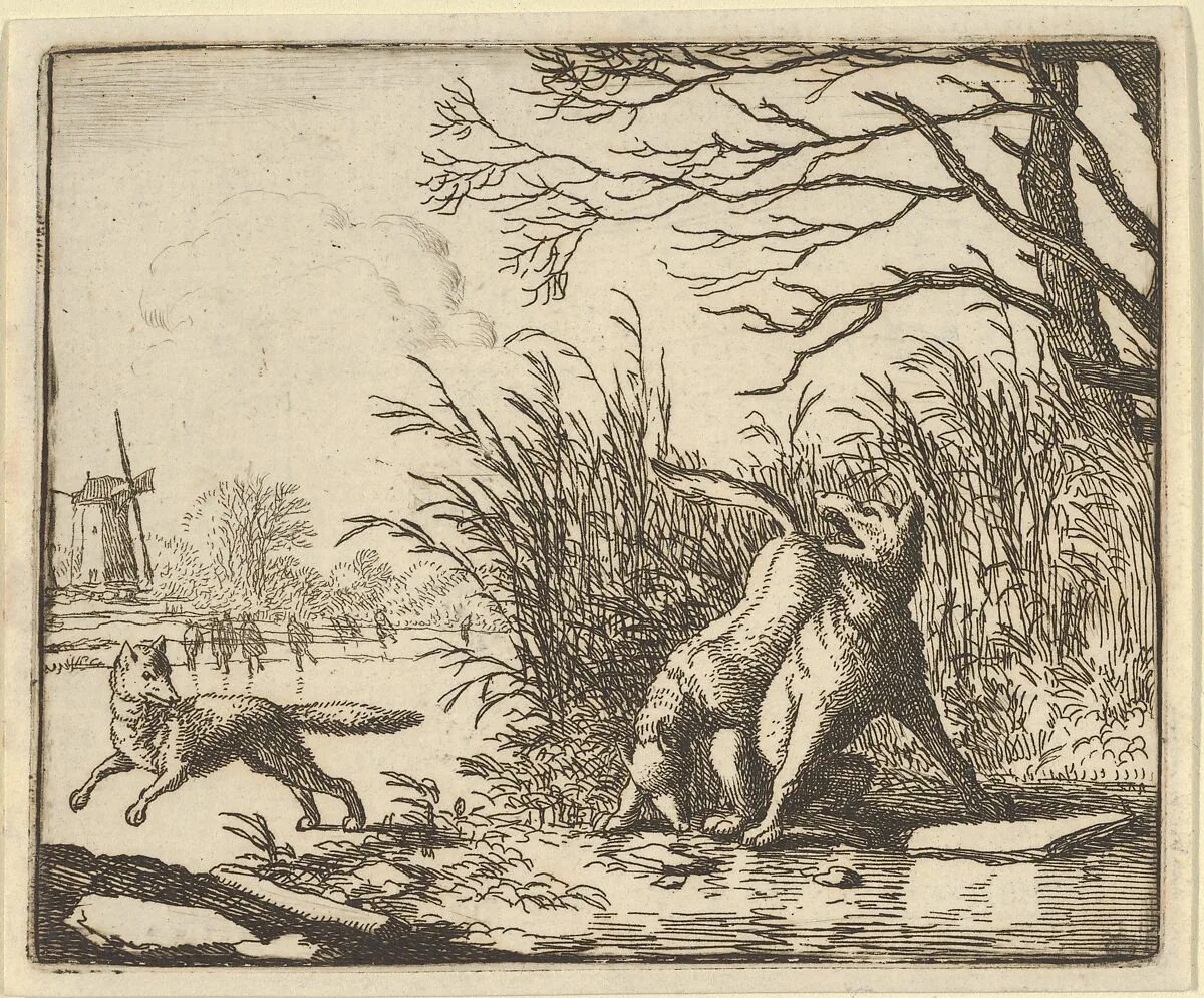 The Wolf Accuses Renard Once Again from Hendrick van Alcmar's Renard The Fox — Allart van Everdingen