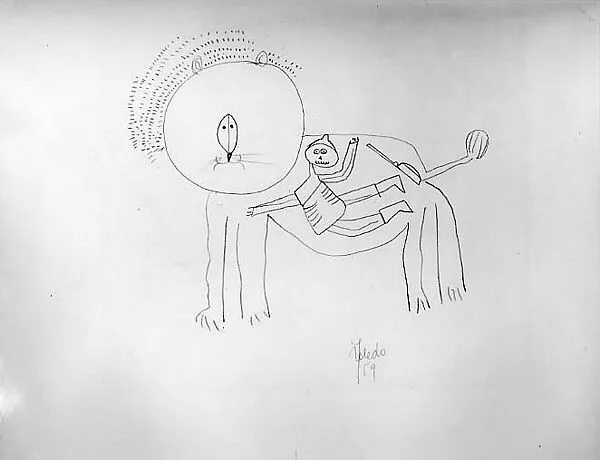 Untitled (Lion and Hunter) — Francisco Toledo