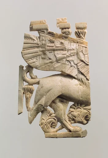 Openwork furniture plaque with sphinx