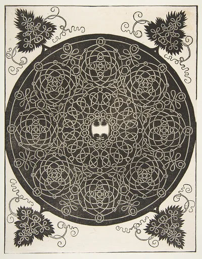 “The Third Knot”. Interlaced Roundel with Eight Wreaths and a Scalloped Shield in its Center